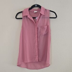 Tilly's Pink Sleeveless Blouse
